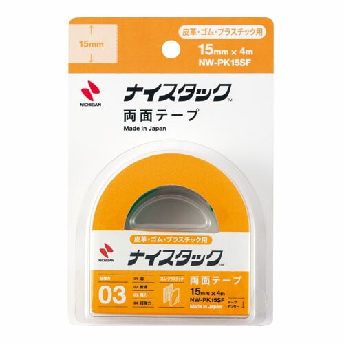Nichiban ニチバン　ナイスタック　皮革・ゴム・プラスチック用強力タイプ　小巻　15mm×4m NW-PK15SF