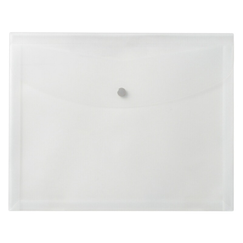 プラス(PLUS)ホルダー ポケット付エンベロープ マチ付 ヨコ型 クリアー