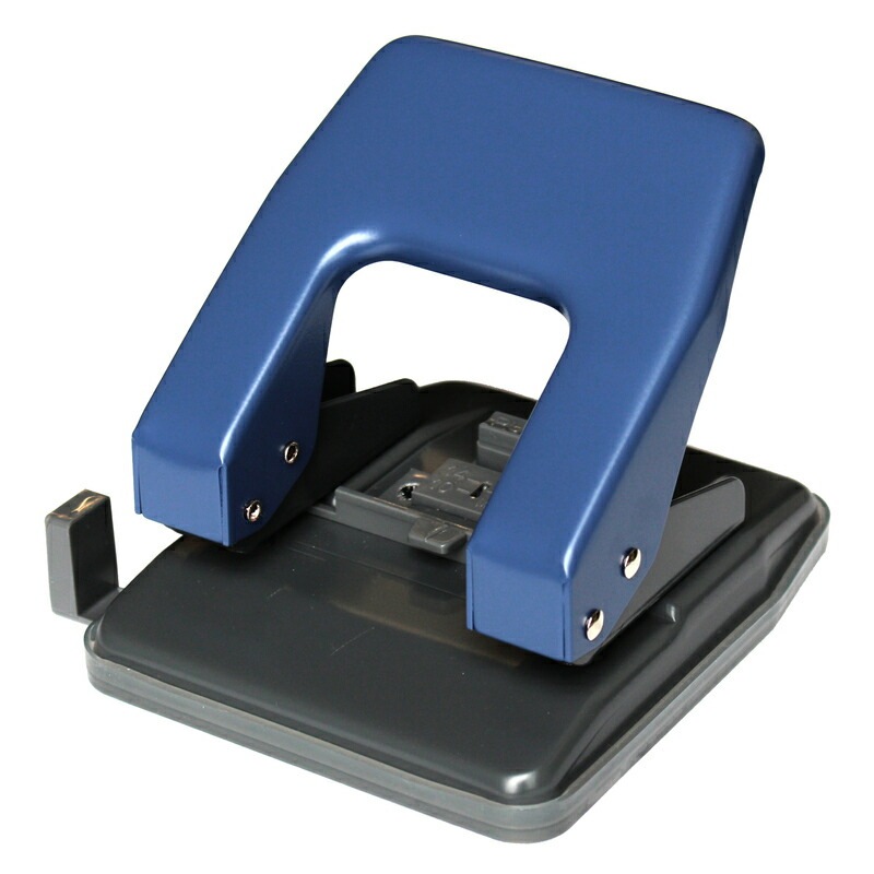 プラス(PLUS)パンチ ペーパーパンチ 2穴 Lサイズ 穴径6mm ブルー NO