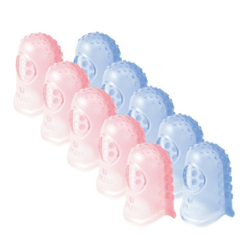 プラス(PLUS) 指サック メクリッコ ハニカム M 10個入 徳用 カラーミックス KM-402H MIX 44-729