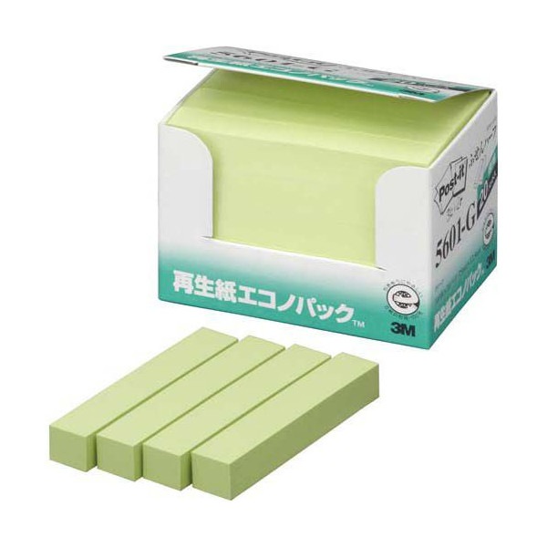 3M　エコノパック製品シリーズ　ふせんハーフ　グリーン　１００枚×２０個パック　5601-GK