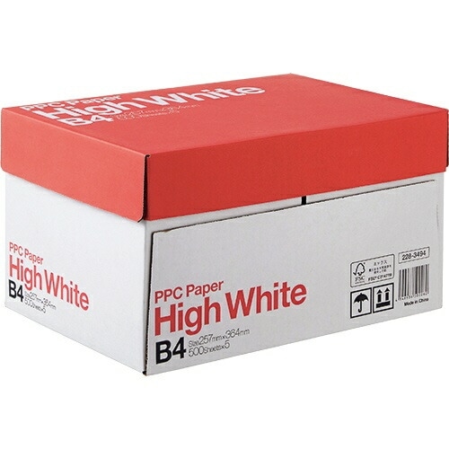 【法人様限定価格】PPC用紙　ハイホワイトB4　500枚×5冊　68g/m2　白色度93%　コピー用紙