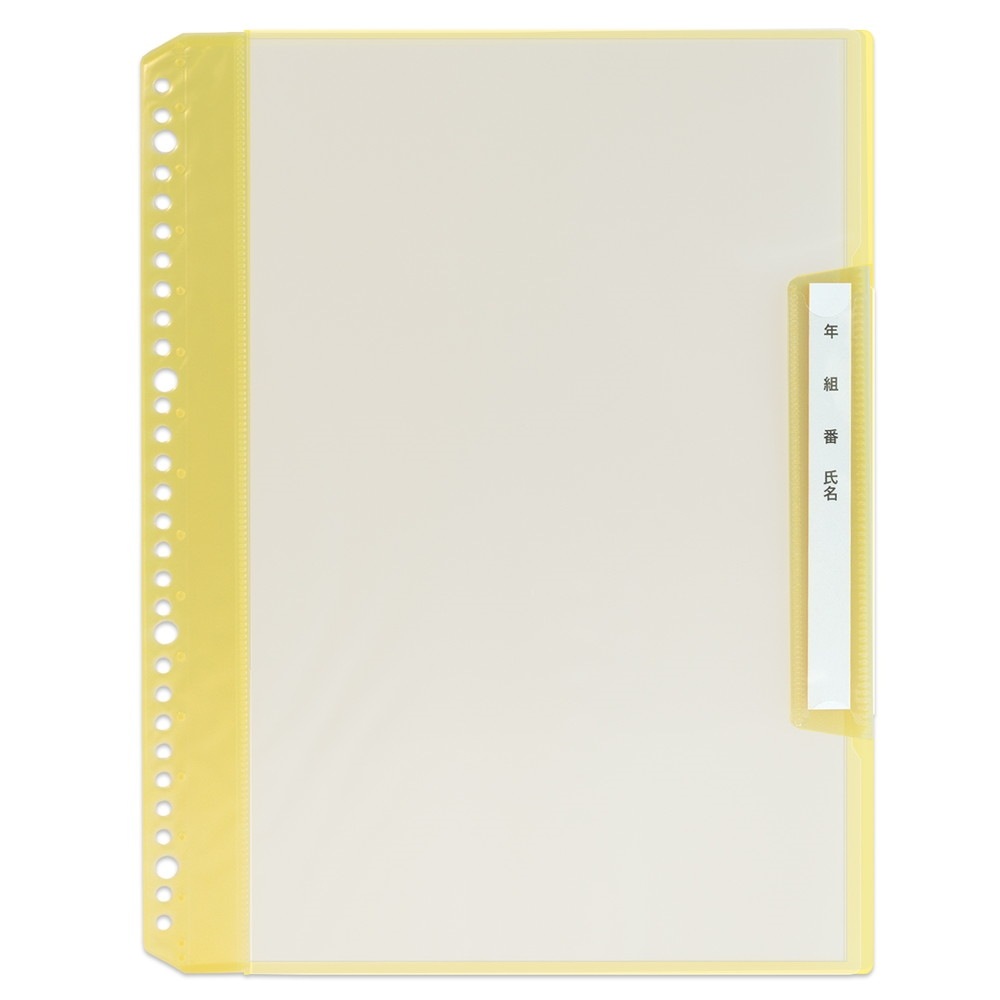 プラス(PLUS) 年組氏名リフィール式クリアファイル タテ入れ 6ポケット (２・４・30穴共有）イエロー RE-201CF 84-824