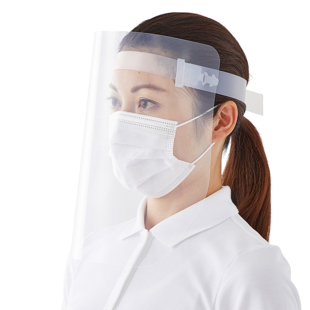 プラス(PLUS) フェイスシールド 差し込み式 20枚パック クリア