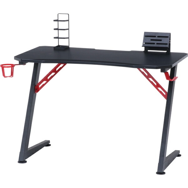 不二貿易 レイズ ゲーミングデスク 幅1050×奥行600×高さ700mm レッド 18572
