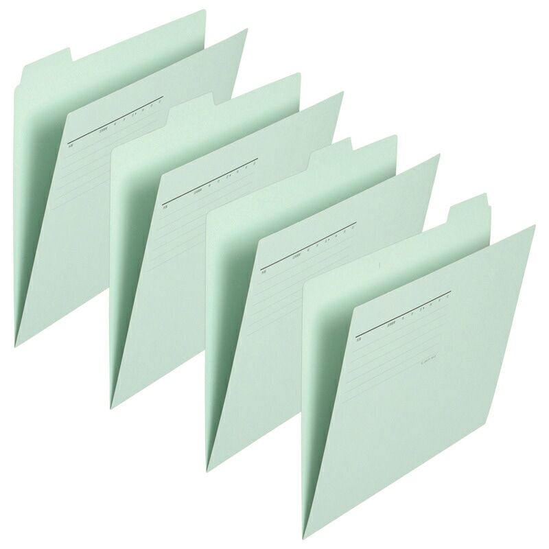 プラス(PLUS) 個別フォルダー カットフォルダー マチなし 4山 A4-E ブルー FL-064IF 87-235