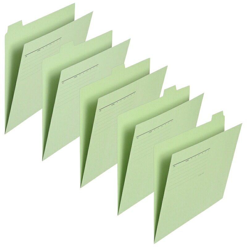 プラス(PLUS) カットフォルダー マチなし 5山 A4-E グリーン FL-065IF 　87-386