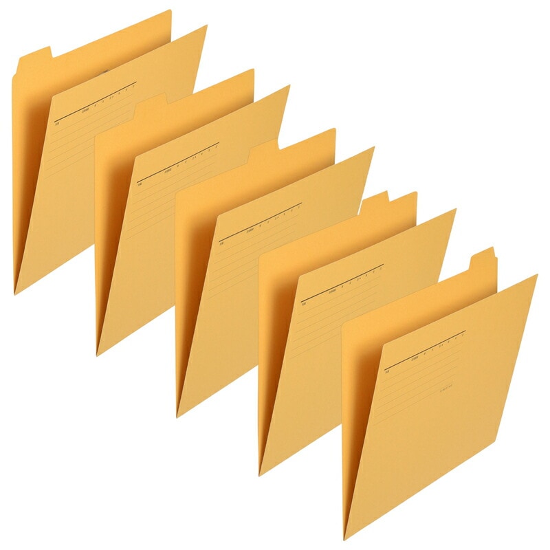 プラス(PLUS) カットフォルダー マチなし 5山 A4-E イエロー FL-065IF 　87-387