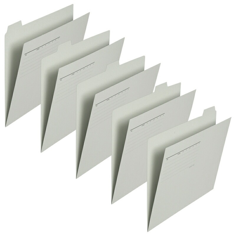 プラス(PLUS) カットフォルダー マチなし 5山 A4-E グレー FL-065IF 87-389
