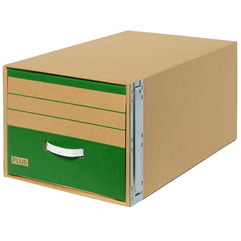 プラス(PLUS)ダンボールキャビネット 積み重ねタイプ A4判用 古紙