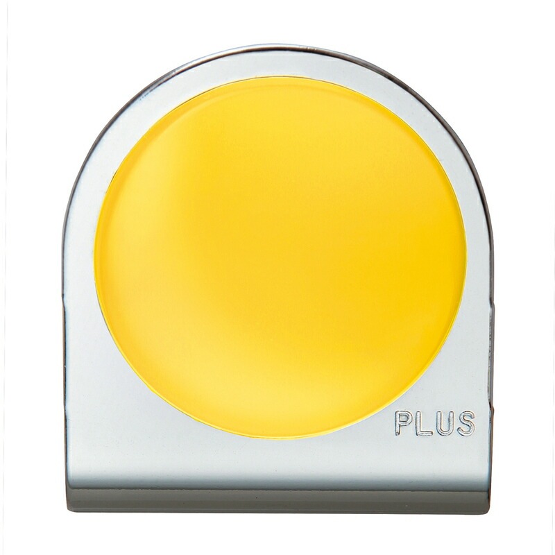 プラス(PLUS)マグネット カラーマグネットクリップ 大 イエロー 80-563
