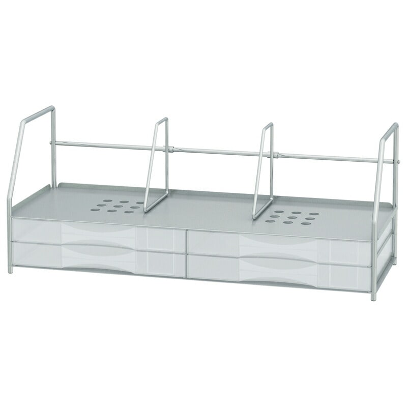 プラス(PLUS)ブックスタンド付レターケース LC-BSタイプ 2段W型 シルバー LC-222BS 16-072