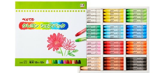 ぺんてる クレヨン シェアパック 12色セット PTCGSP-12 | 全商品