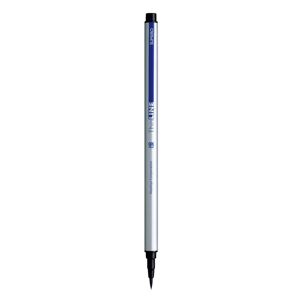あかしや 筆ペン 極細毛筆 彩 SAI ThinLINE 墨色 TL300-1 水彩画 墨彩画 毛筆 水性顔料インク ブラッシュペン