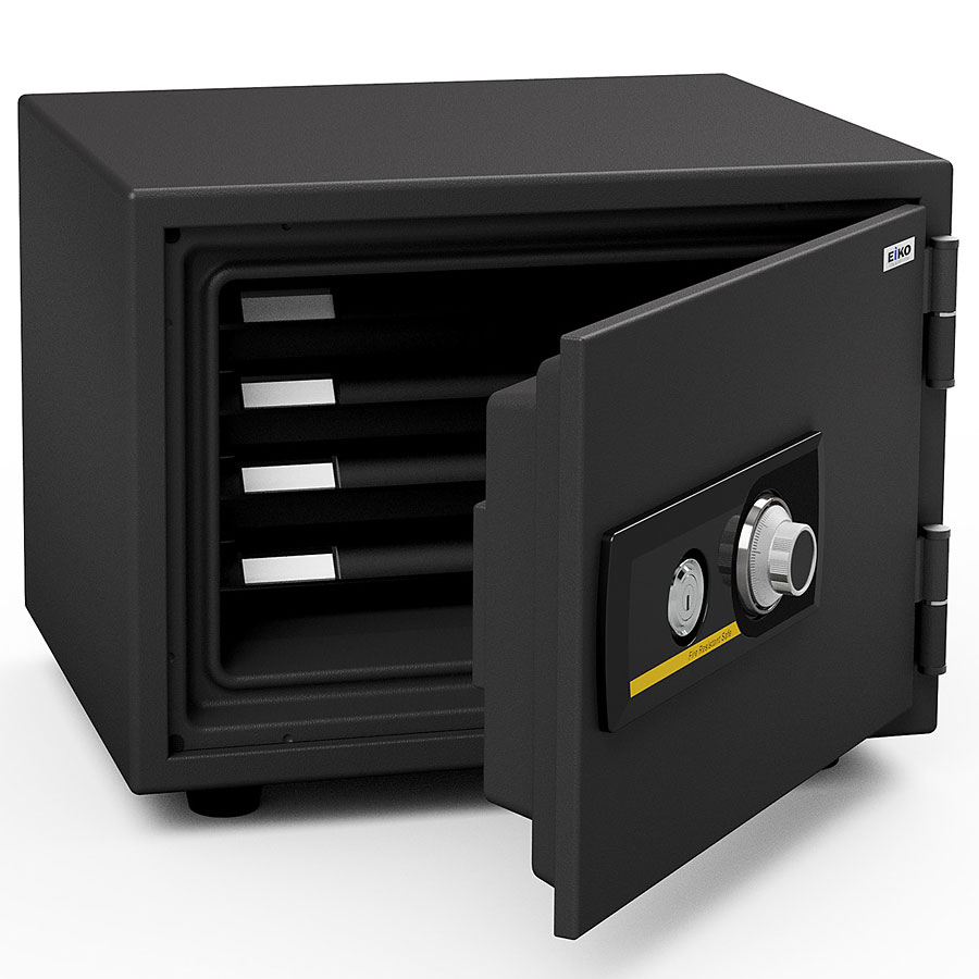 【開梱設置無料】エーコー 家庭用小型耐火金庫 STANDARD BSS-4A (ダイヤル式シリンダー式) A4横対応 1時間耐火 19.5L トレー4枚 アラーム付 地震 災害 防災