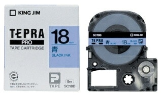 キングジム　テプラPROテープ　カラーカートリッジ　青ラベル　18mm　SC18B