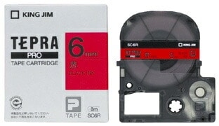 キングジム　テプラPROテープ　カラーカートリッジ　赤ラベル　9mm　SC9R