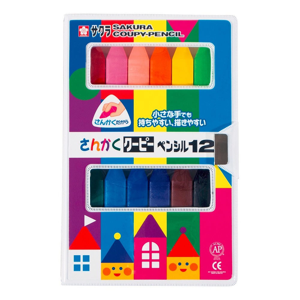 サクラクレパス さんかくクーピーペンシル 12色 FYL12 | 全商品