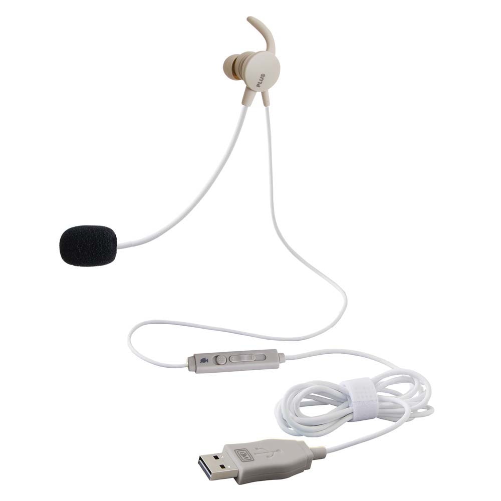 プラス PLUS ケイタイする 小型ヘッドセット 片耳 グレー  TW-HS003