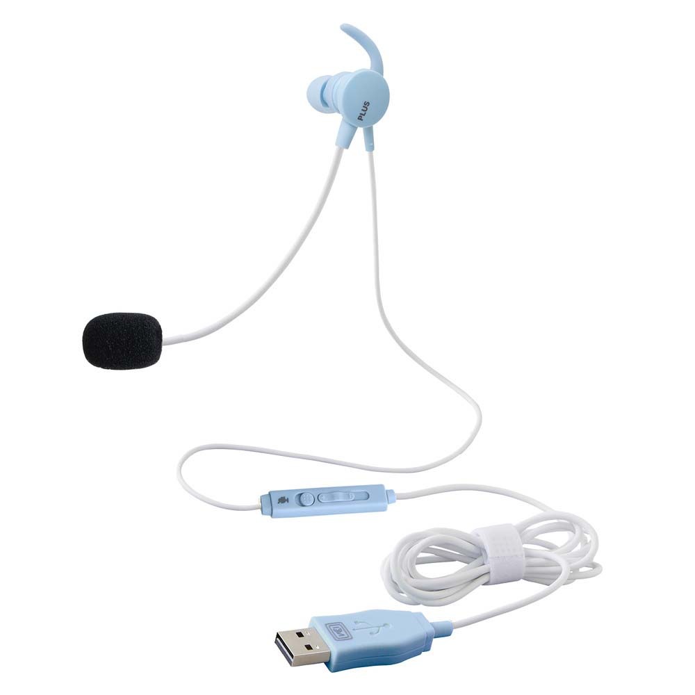 プラス PLUS ケイタイする 小型ヘッドセット 片耳 ブルー TW-HS003