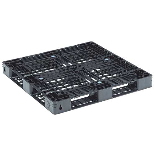 三甲 軽量樹脂パレット D4-1111-11 ブラック 889502