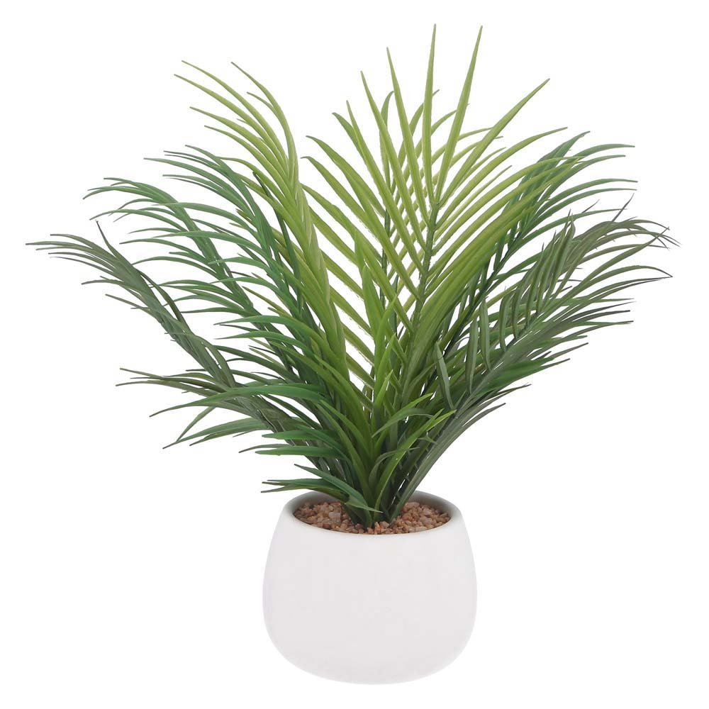 不二貿易 フェイクグリーン ヤシ セラミックポット グリーン 41132