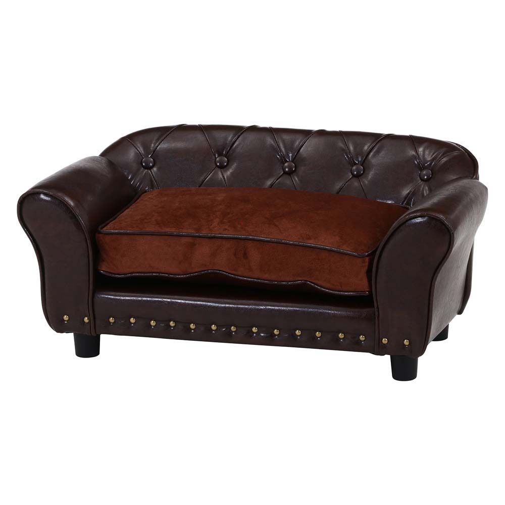 不二貿易 ペットカウチソファ(チェスターフィールド風) ブルー 45232