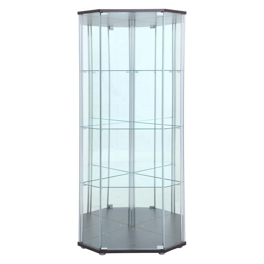 不二貿易 ガラスコレクションケース コーナータイプ(背面ミラー