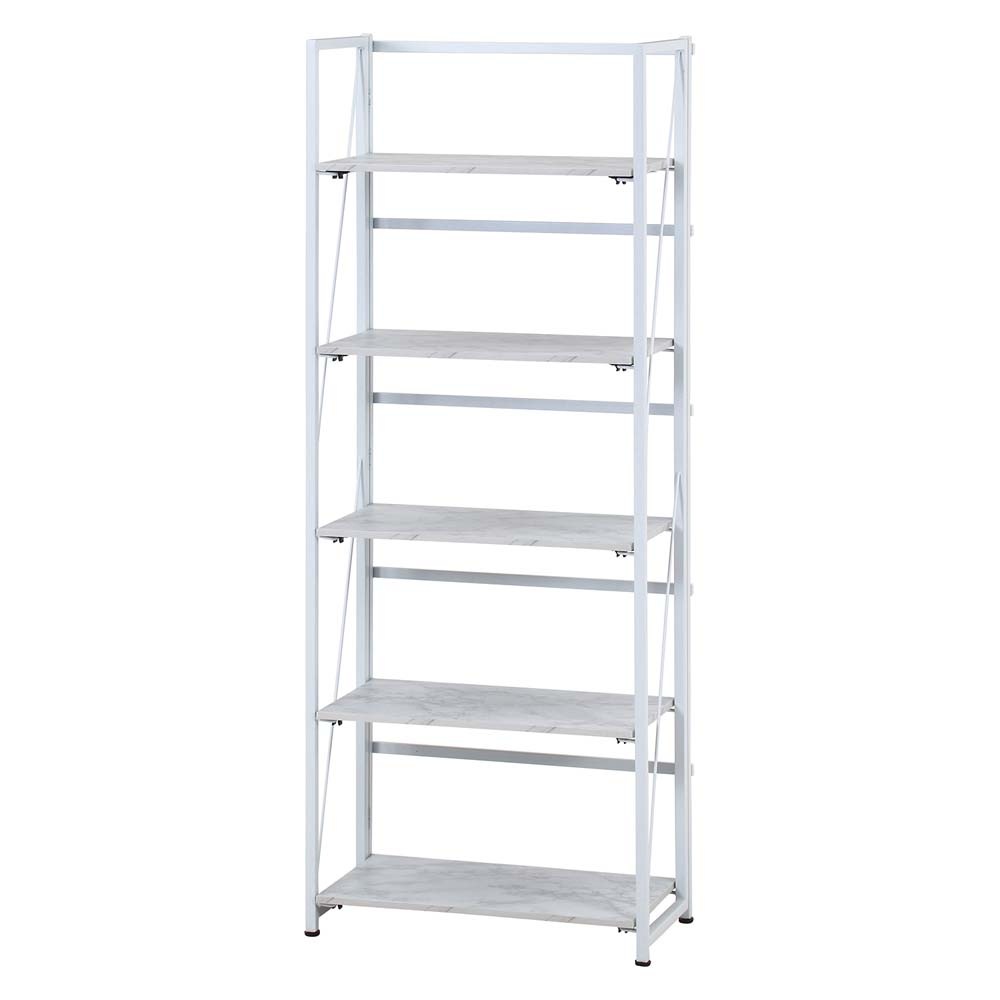 不二貿易 折りたたみシェルフ アロン5段 ストーン 73646