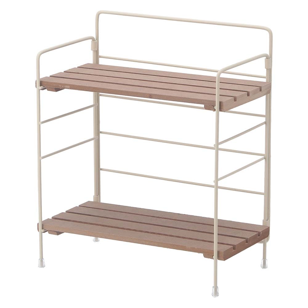 未使用 ハート ラック 棚 3段 アイボリー 折り畳み 不二貿易 折りたたみラック リーブル アイボリー 38496 | 家具