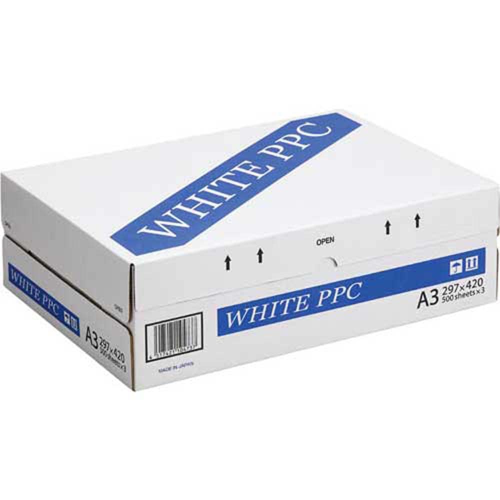 【法人様限定価格】国産PPC用紙　マルチカットペーパー ホワイトA3　500枚×3冊　PPCA3XW　65g/m2　白色度92%　コピー用紙