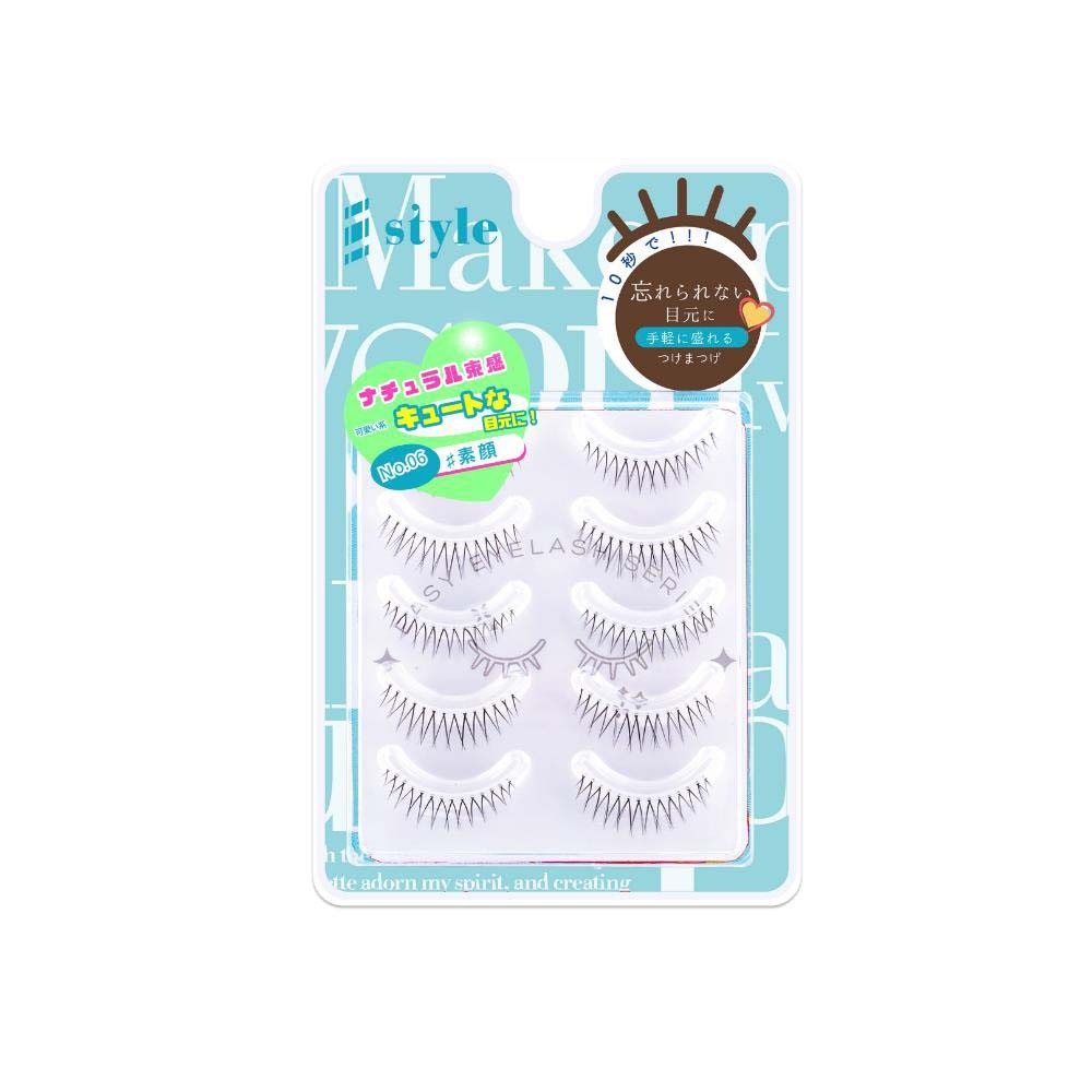 KORE シャープスタイル イージーアイラッシュ 06 5ペア EASY EYELASH SERIES 人気 つけまつげ 品質 透明芯 柔らかい ナチュラル 再利用可能