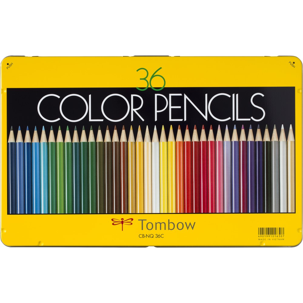 トンボ鉛筆 缶入色鉛筆 36色 ＮＱ CB-NQ36C