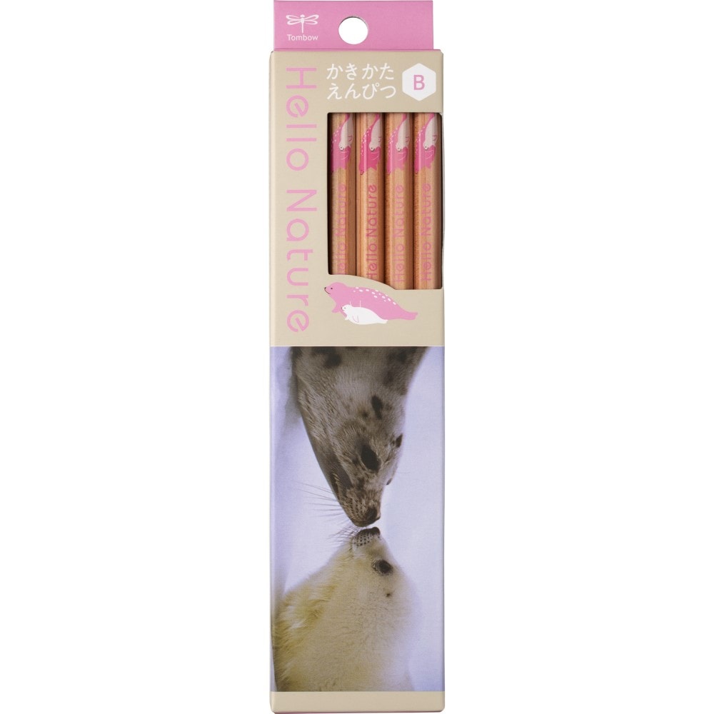 トンボ鉛筆 かきかた鉛筆 ハローネイチャー タテゴトアザラシ B KB-KHNSE2-B 六角軸 書き方 えんぴつ
