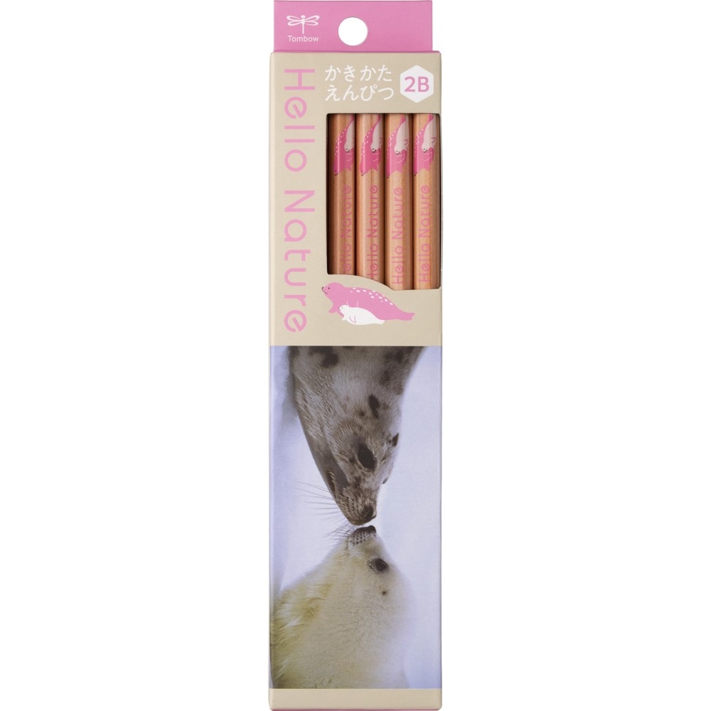 トンボ鉛筆 かきかた鉛筆 ハローネイチャー タテゴトアザラシ 2B KB-KHNSE2-2B 六角軸 書き方 えんぴつ