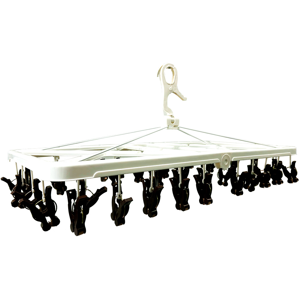 ヒラノトレーディング ローラー付き ワイヤー角型ハンガー 42ピンチ