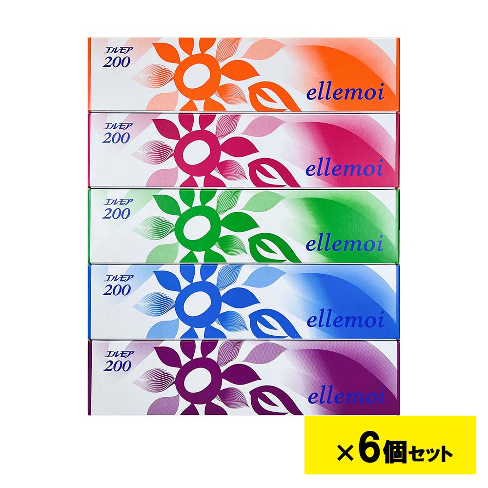 エルモア ティシュー 200組 5箱パック 6個セット