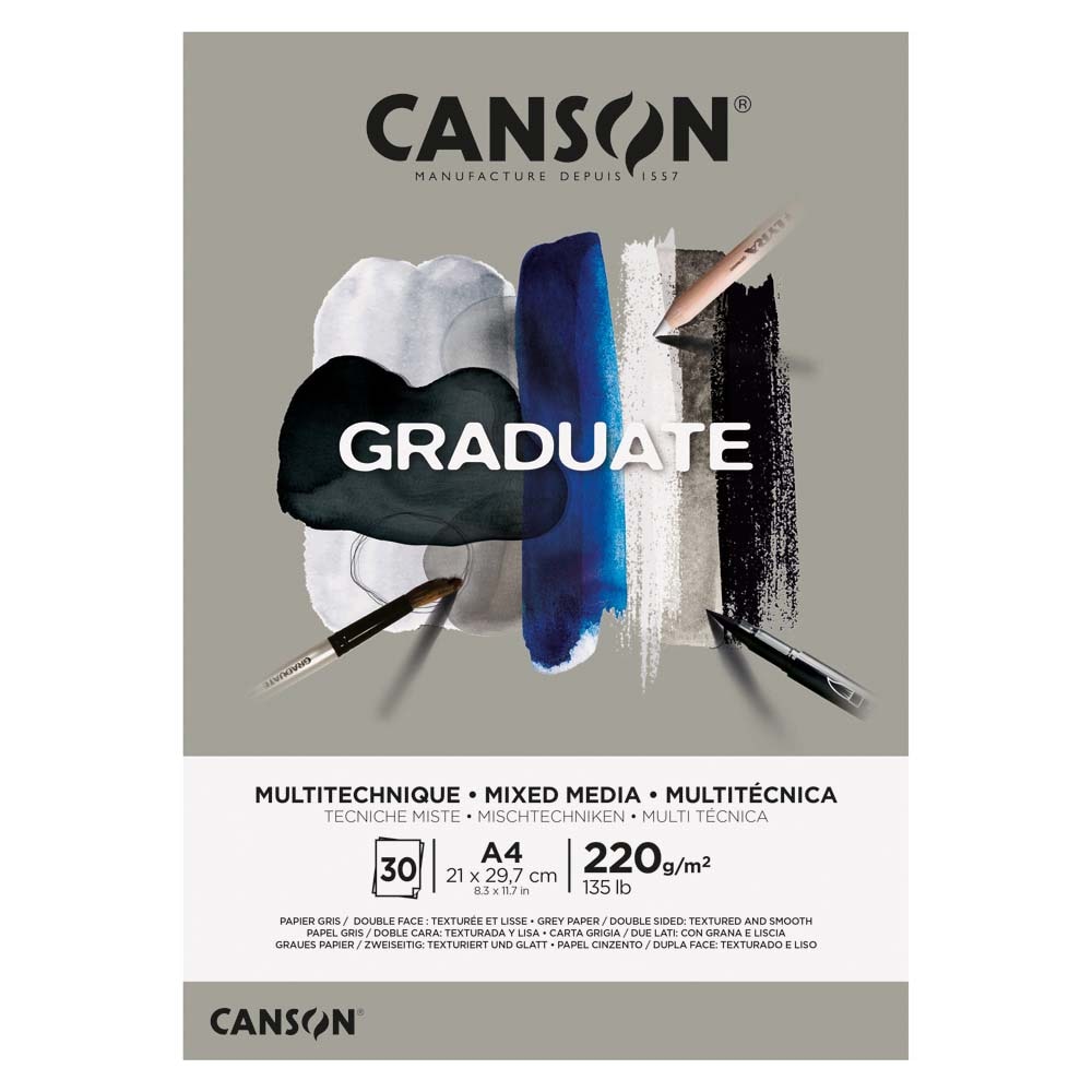 マルマン maruman グラジュエイト パッド ミックスメディア グレー  A4 GRADUETE CANSON