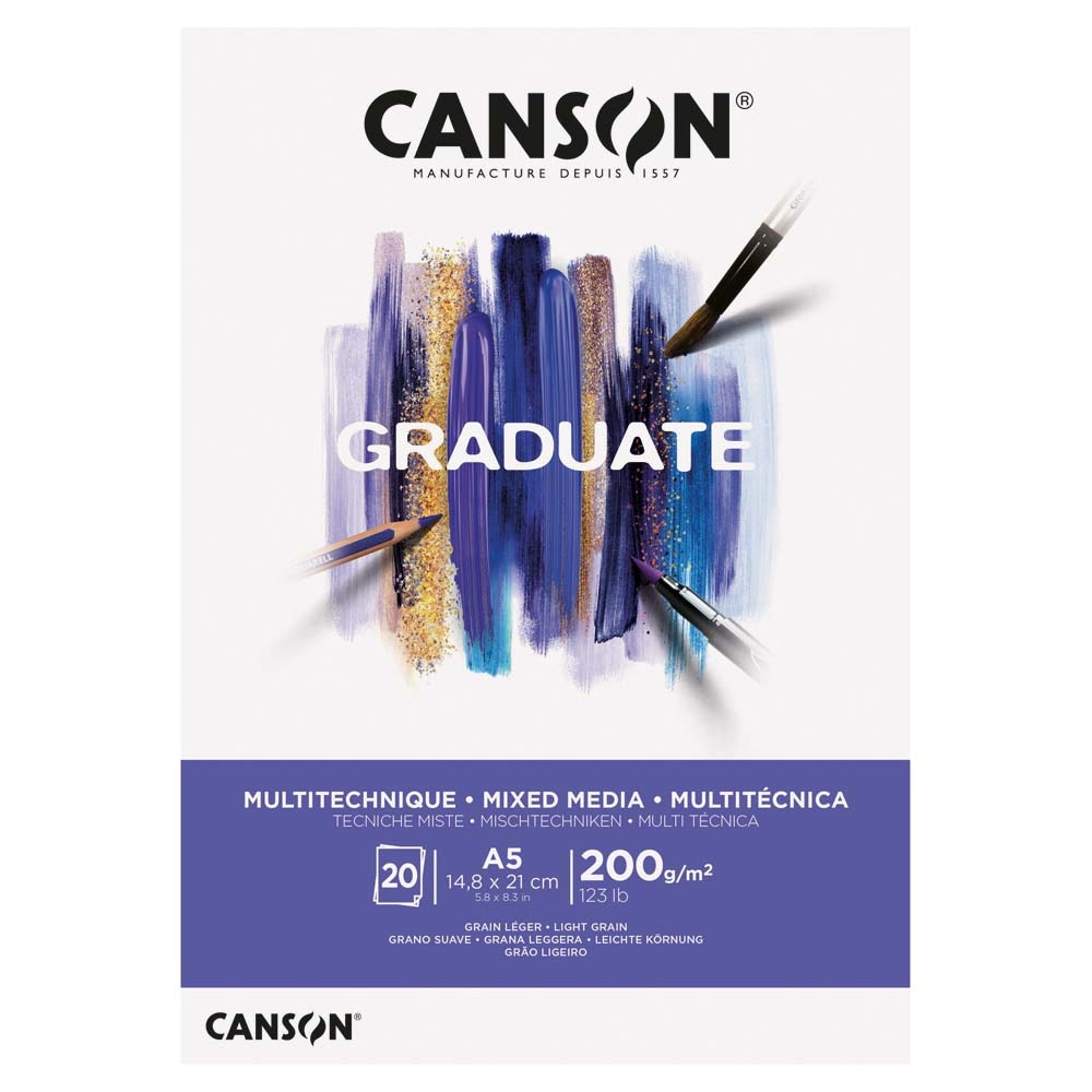 マルマン maruman グラジュエイト パッド ミックスメディア ホワイト A5 GRADUETE CANSON