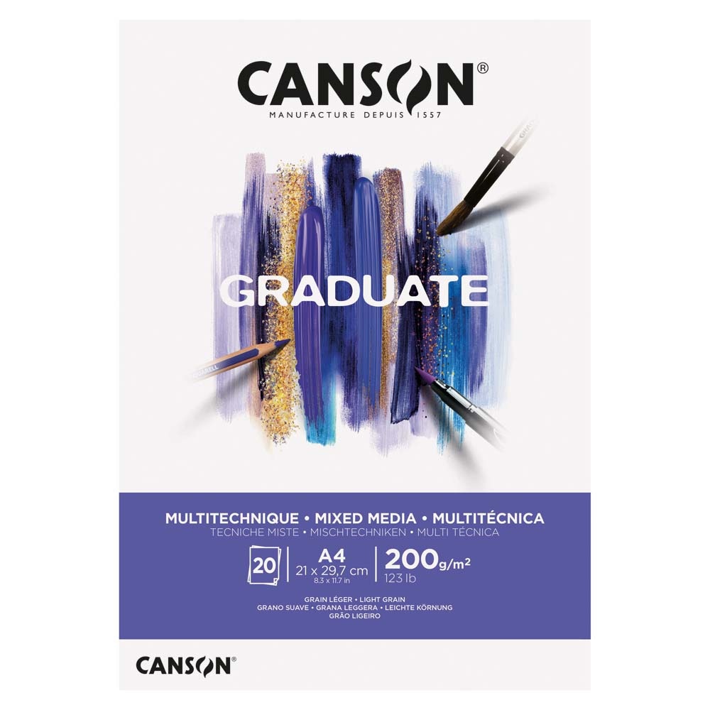 マルマン maruman グラジュエイト パッド ミックスメディア ホワイト A4 GRADUETE CANSON