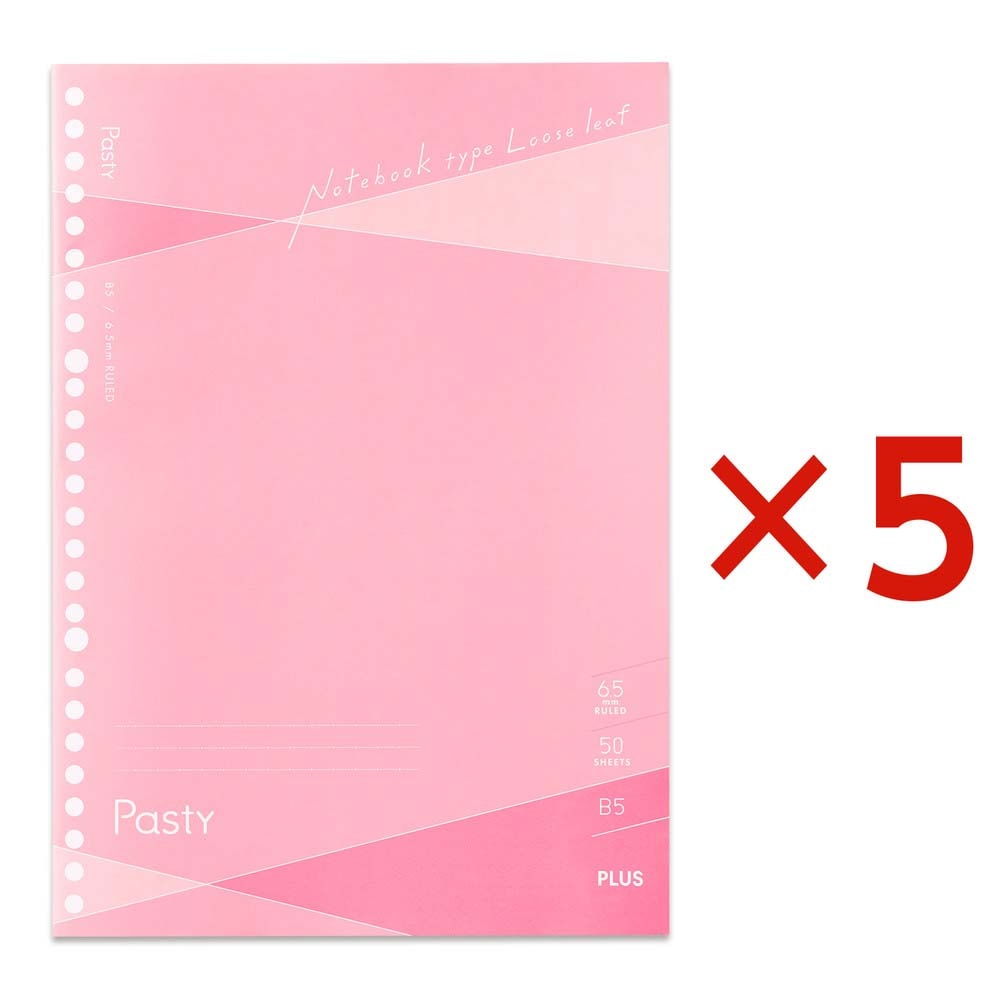 プラス(PLUS) Pasty ノート型ルーズリーフ ピンク 5冊 NL-005DS-P 76030 