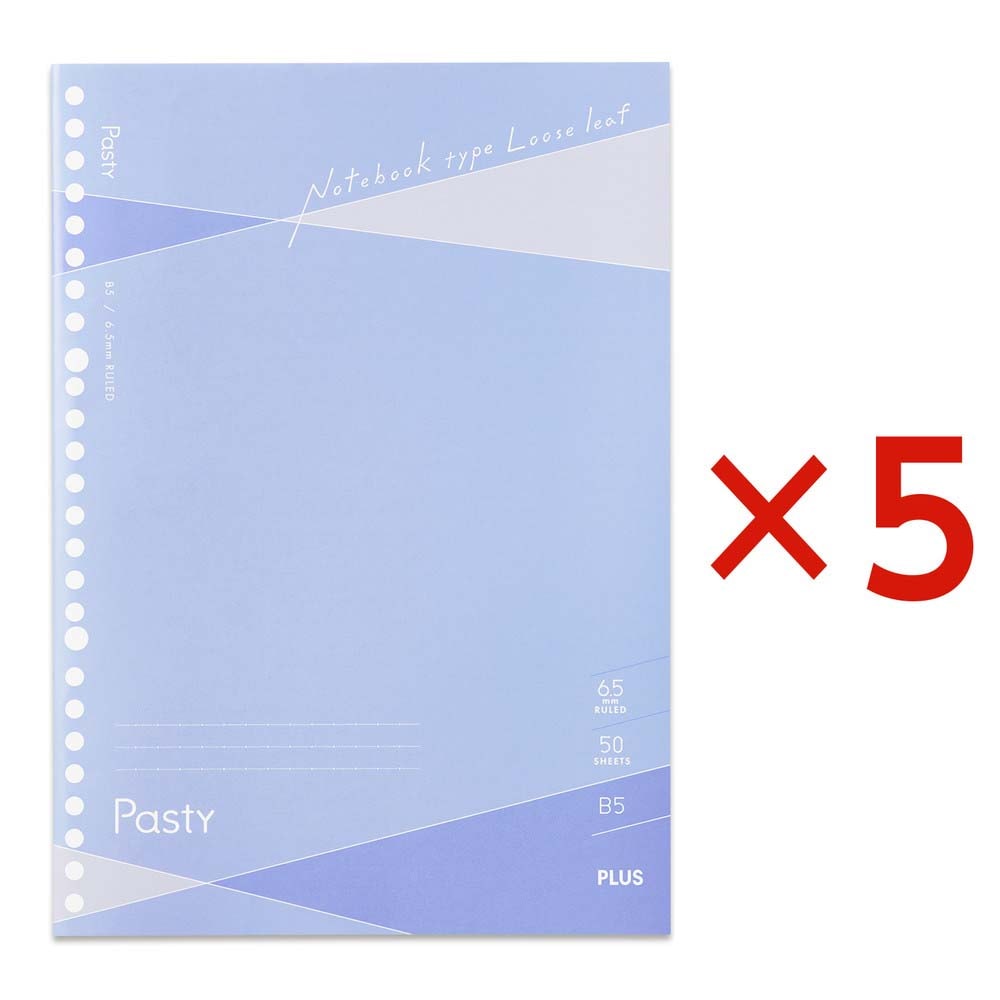 プラス(PLUS) Pasty ノート型ルーズリーフ ブルー 5冊 NL-005DS-P 76032