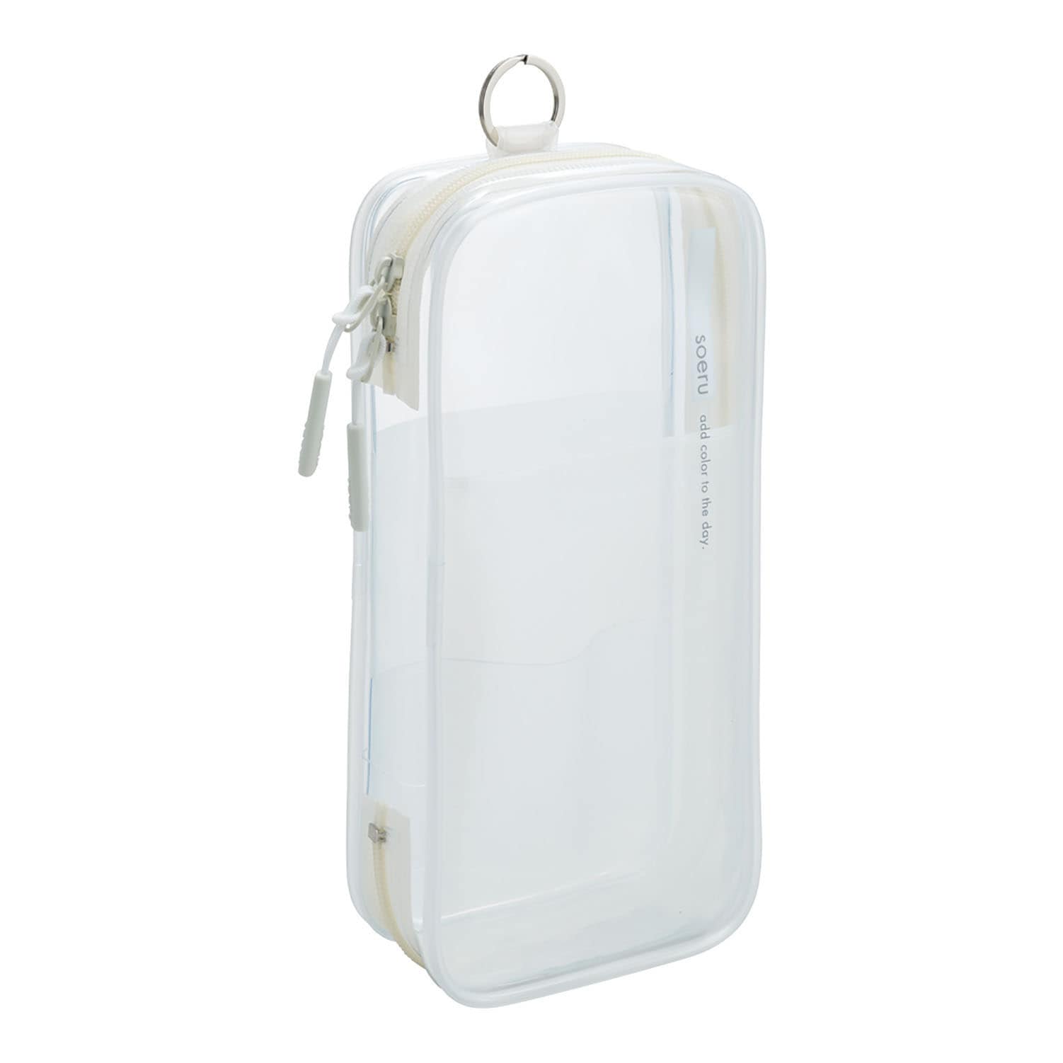 リヒトラブ soeru ラウンドジップペンケース フロストクリヤー A-8103-1