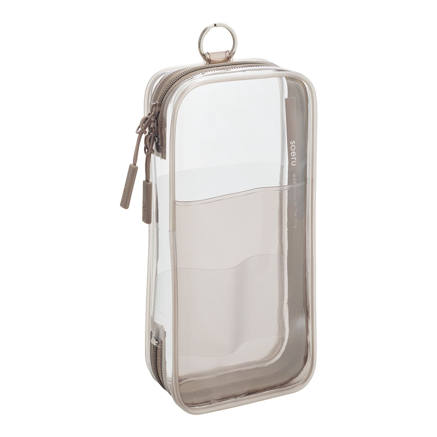 リヒトラブ soeru ラウンドジップペンケース モカブラウン A-8103-9