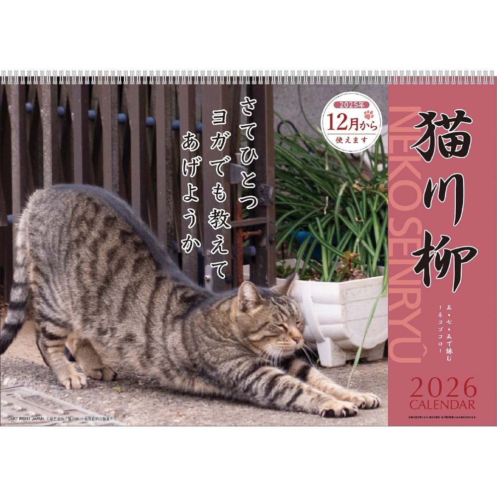 アートプリントジャパン 26年 カレンダー 猫川柳 1000136868 12月はじまり