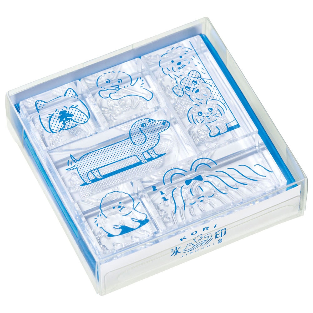 キングジム KINGJIM 氷印セット(イヌセット) CLSSA-002 スタンプ ハンコ こおりじるし 透明 クリア