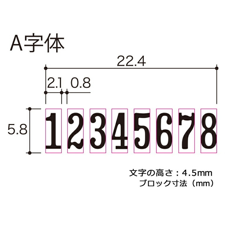 プラス(PLUS)ナンバーリング スタンプ 8桁 7様式 E型 A字体 IJ-087E(A