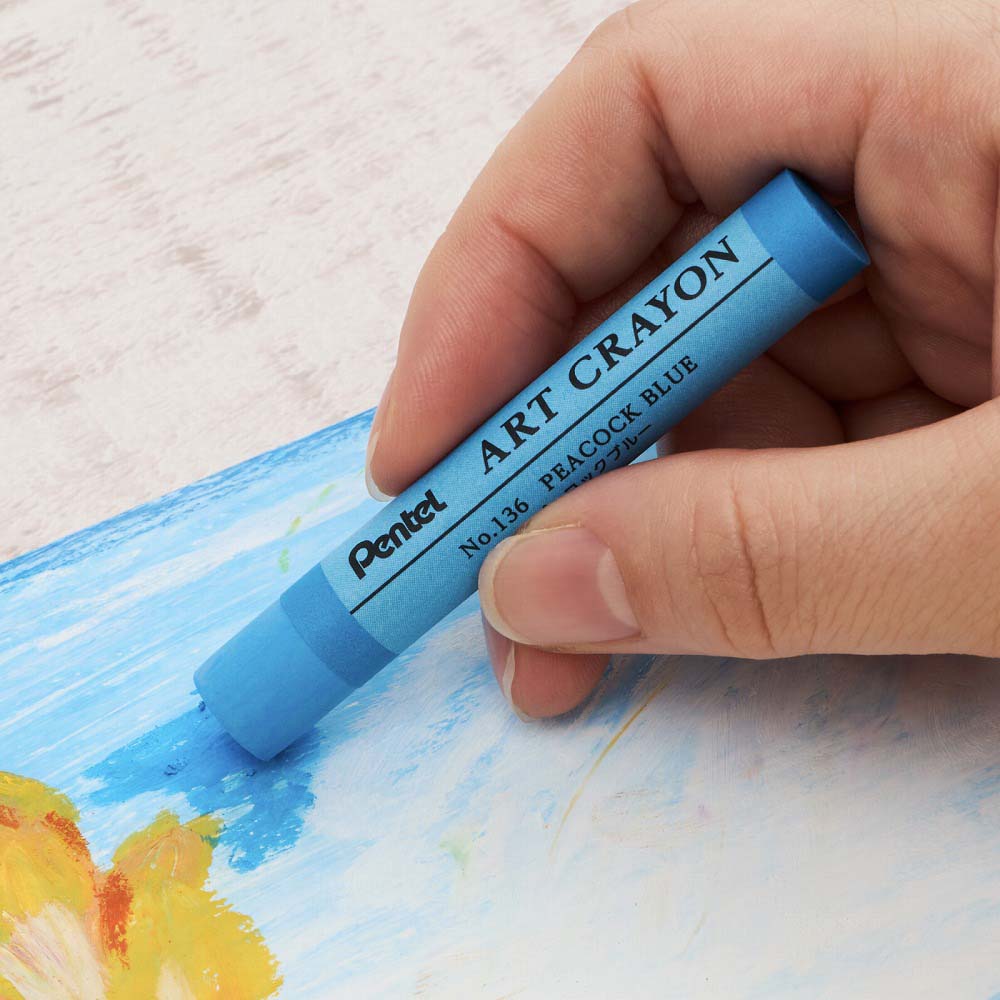 ぺんてる pentel アートクレヨン 単色 ピーコックブルー 10本セット