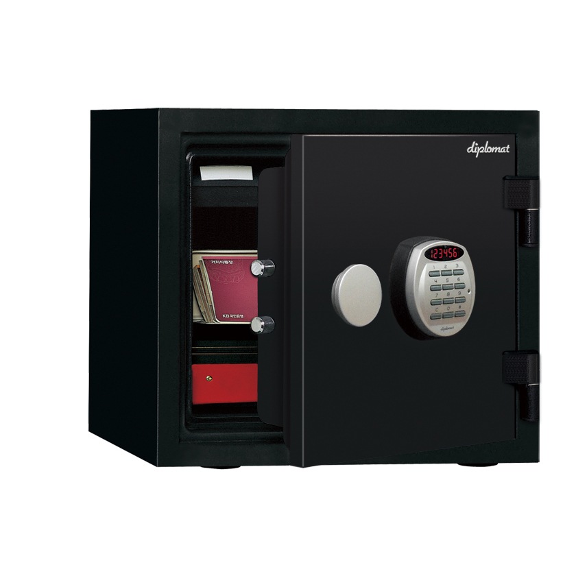 ディプロマット・ジャパン 耐火・耐水デザイン金庫 A119R3WRBLACK ブラック A4対応 HOME SAFE 家庭用耐火金庫 1時間耐火 容量19L