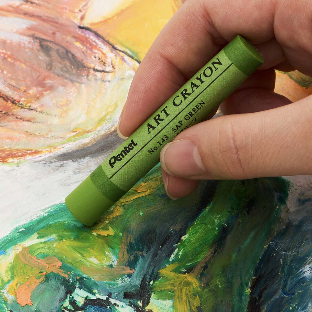 ぺんてる pentel アートクレヨン 単色 サップグリーン 10本セット